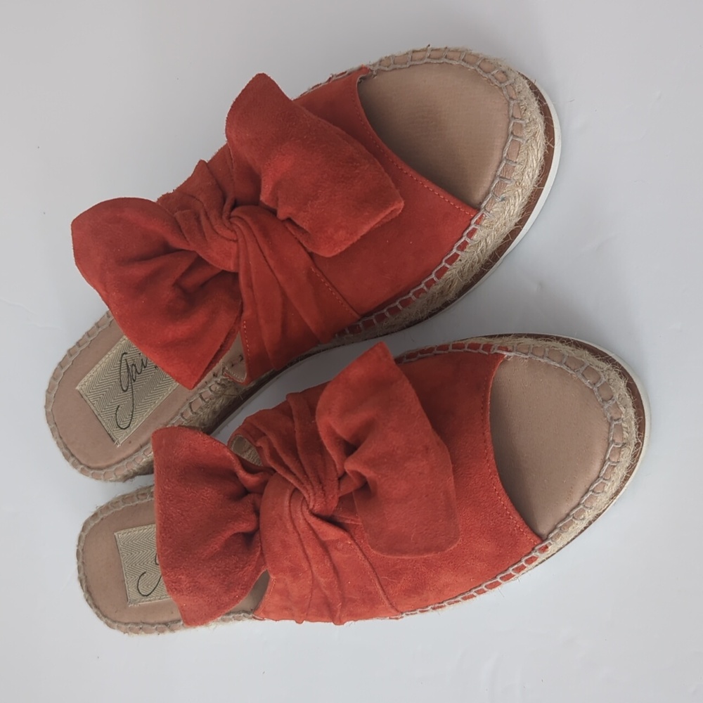 Gaimo Samantha Espadrille Slides Spain Oversized Bow Burnt Orange Free People 38